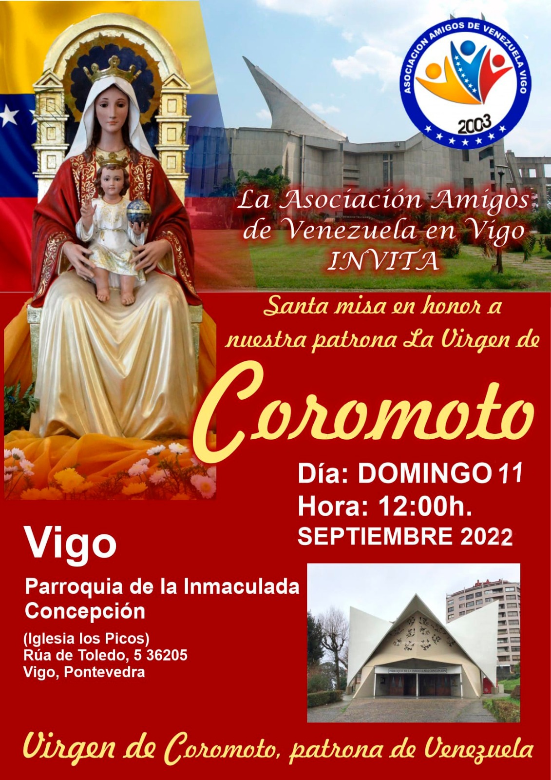 Misa en honor a la Virgen de Cormoto en Vigo